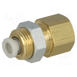1 pcs x SMC-KQ2E04-01A - Push-in fitting, threaded,straight, -1÷10bar, brass, -5÷60°C