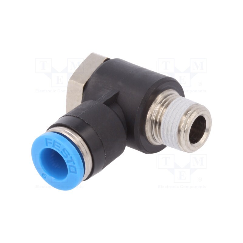 1 pcs x FESTO-153087 - Push-in fitting, threaded,angled 90°, -0.95÷6bar, Thread: R 1/8'