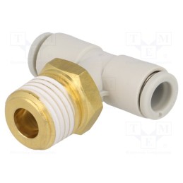 1 pcs x SMC-KQ2T06-02AS - Tee fitting, threaded,plug-in, -1÷10bar, brass,polypropylene