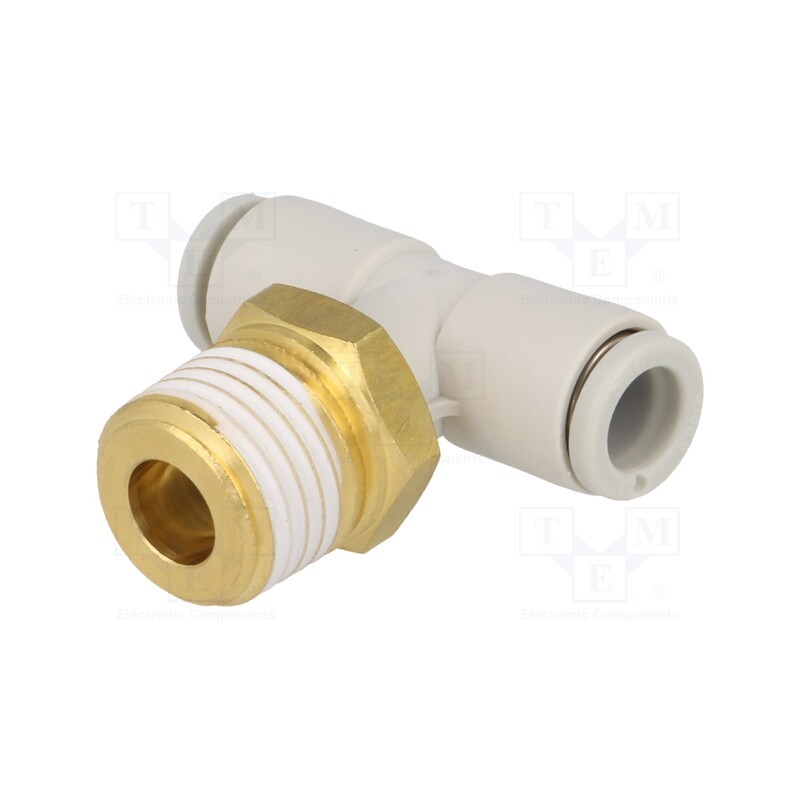 1 pcs x SMC-KQ2T06-02AS - Tee fitting, threaded,plug-in, -1÷10bar, brass,polypropylene