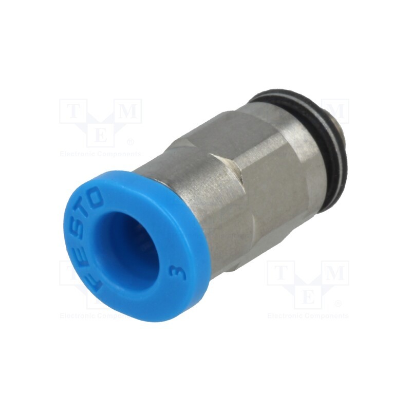 1 pcs x FESTO-153301 - Push-in fitting, threaded,straight, -0.95÷6bar, Thread: M3