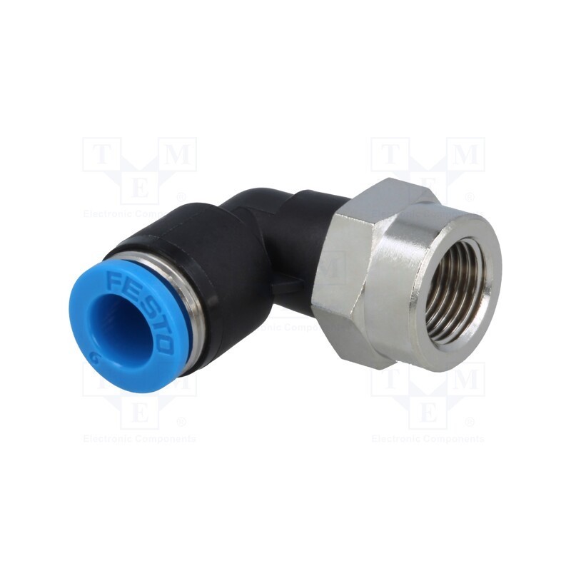 1 pcs x FESTO-153274 - Push-in fitting, threaded,angled 90°, -0.95÷6bar, Thread: G 1/8'