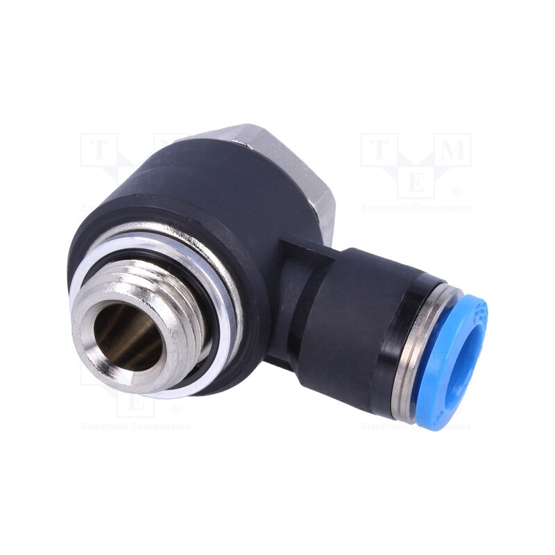 1 pcs x FESTO-186141 - Push-in fitting, angled 90°, -0.95÷6bar, Gasket: NBR rubber, QS