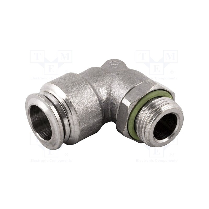 1 pcs x AIGNEP-70116 10-3/8 - Push-in fitting, angled, -0.99÷20bar, nickel plated brass