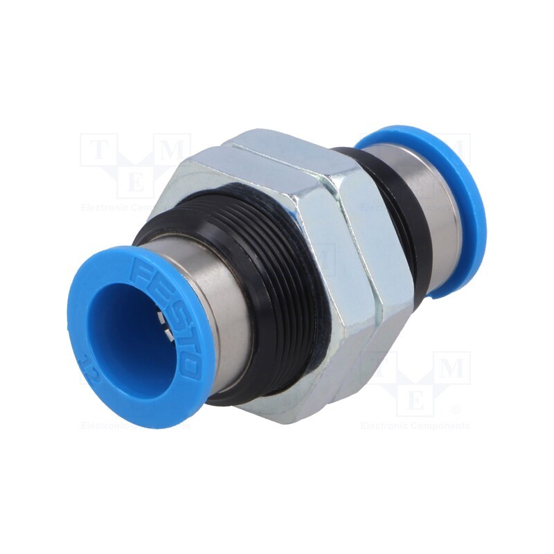 1 pcs x FESTO-153161 - Push-in fitting, threaded,straight, -0.95÷6bar, Thread: M22