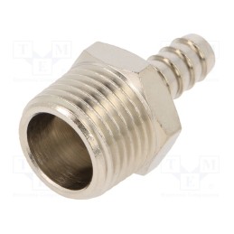 1 pcs x PNEUMAT-3040 9-1/2 - Push-in fitting, connector pipe, nickel plated brass, 9mm