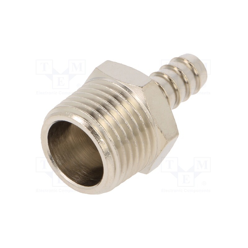 1 pcs x PNEUMAT-3040 9-1/2 - Push-in fitting, connector pipe, nickel plated brass, 9mm