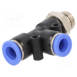 1 pcs x PNEUMAT-129.014-8 - Push-in fitting, T-tap splitter, -0.95÷15bar, Thread: G 1/4'