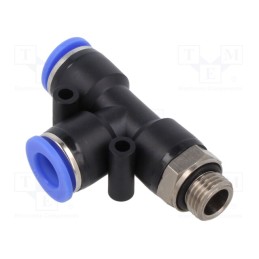1 pcs x PNEUMAT-129.014-10 - Push-in fitting, T-tap splitter, -0.95÷15bar, Thread: G 1/4'