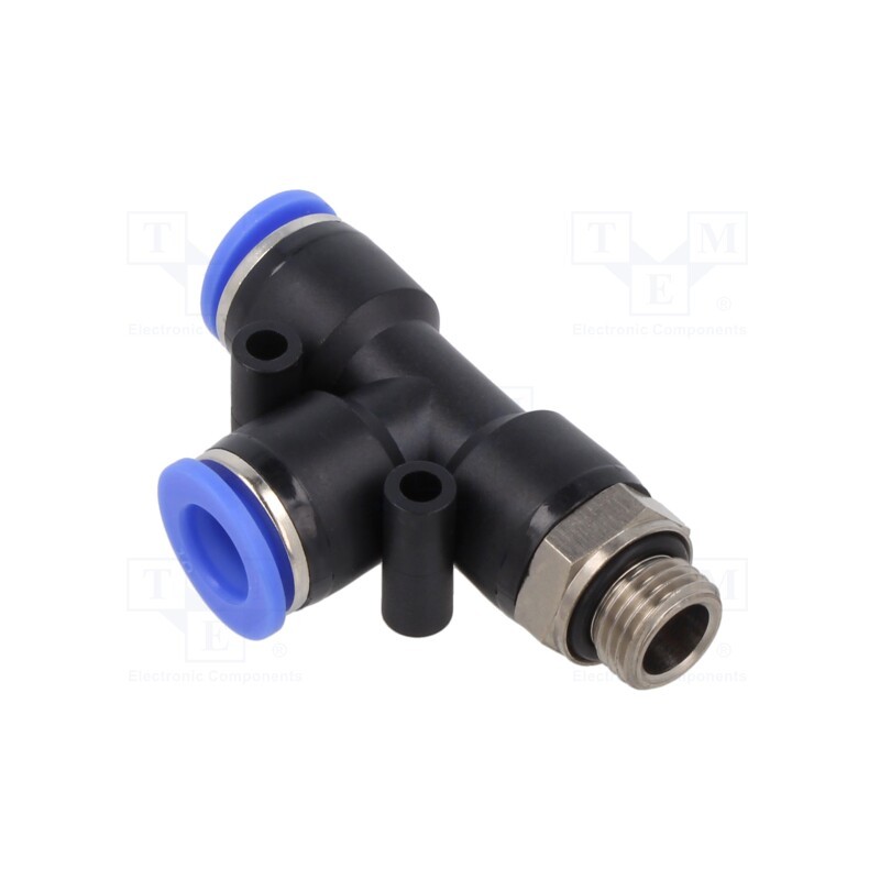 1 pcs x PNEUMAT-129.014-10 - Push-in fitting, T-tap splitter, -0.95÷15bar, Thread: G 1/4'