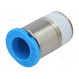 1 pcs x FESTO-153318 - Push-in fitting, threaded,straight, -0.95÷6bar, Thread: R 1/8'