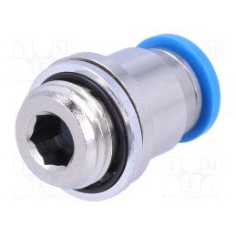 1 pcs x FESTO-186110 - Push-in fitting, straight, -0.95÷6bar, Gasket: NBR rubber, QS, 8mm