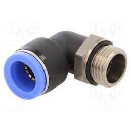 1 pcs x PNEUMAT-125N.012-16 - Push-in fitting, angled 90°,twistable, -0.95÷15bar, Thread: 1/2'