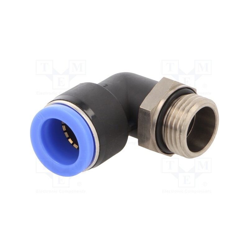 1 pcs x PNEUMAT-125N.012-16 - Push-in fitting, angled 90°,twistable, -0.95÷15bar, Thread: 1/2'