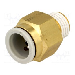 1 pcs x SMC-KQ2H12-02AS - Push-in fitting, threaded,straight, -1÷10bar, brass, -5÷60°C