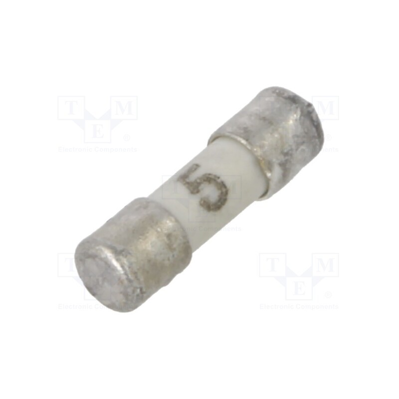1 pcs x SCHURTER - 7010.9880.63 - Fuse: fuse, quick blow, 5A, 63VAC, 125VDC, ceramic,cylindrical