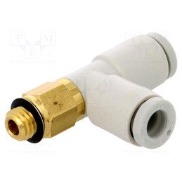 1 pcs x SMC-KQ2Y04-M5A - Tee fitting, threaded,plug-in, -1÷10bar, brass,polypropylene