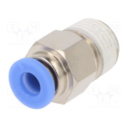 1 pcs x PNEUMAT-PCR-184 - Push-in fitting, straight, -0.95÷10bar, nickel plated brass