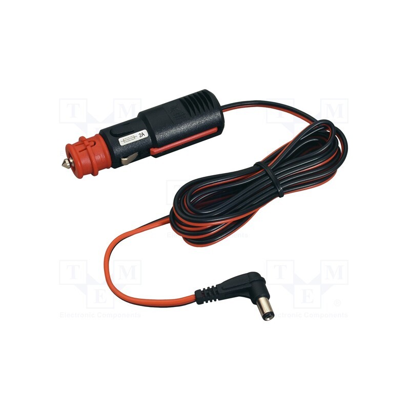 1 pcs x PRO CAR - 67864900 - Automotive/main power supply, DC 5,5/2,1 plug, 2A, black, 2m