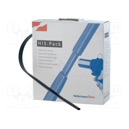 1 pcs x HELLERMANNTYTON - 300-30950 - Heat shrink sleeve, 2: 1, 9.5mm, L: 5m, black, cardboard packaging