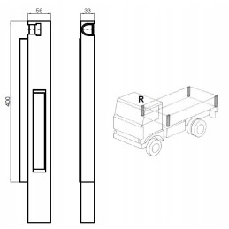 Tipper body post, corner post for the side of the h400