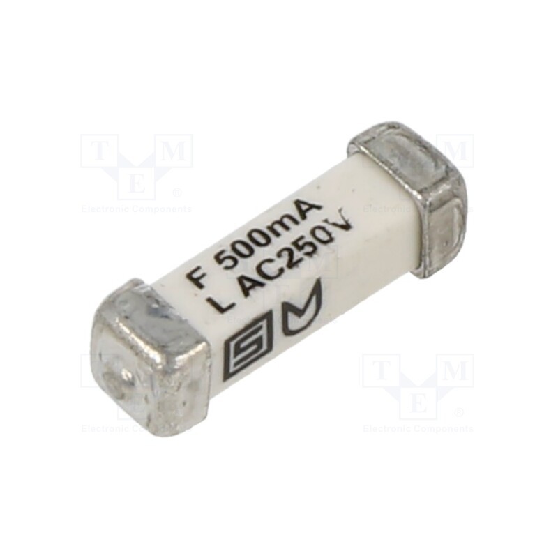 1 pcs x SCHURTER - 3405.0163.11 - Fuse: fuse, quick blow, 500mA, 250VAC, 125VDC, SMD, ceramic, copper