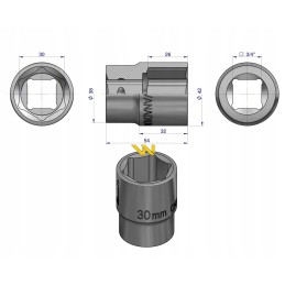 Hexagon socket 3 4 30 mm din 3124 Warynski