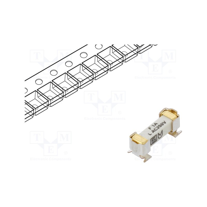 1 pcs x SCHURTER - 3404.2466.11 - Fuse: fuse, time-lag, 1A, 250VAC, 125VDC, SMD, ceramic, 4.2x11.1mm
