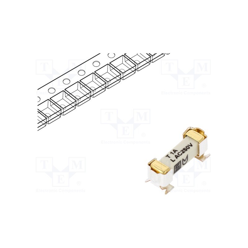 1 pcs x SCHURTER - 3404.2416.22 - Fuse: fuse, time-lag, 1A, 250VAC, 125VDC, SMD, ceramic, 4.2x11.1mm