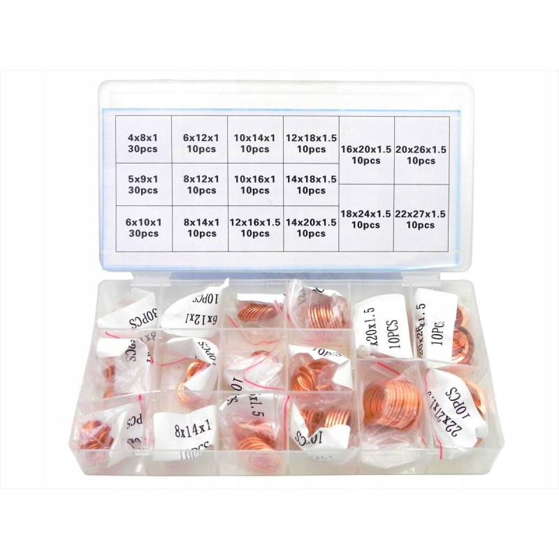 Set of 220 copper washers