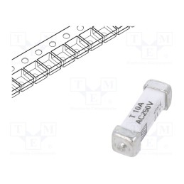 1 pcs x SCHURTER - 3403.0176.24 - Fuse: fuse, time-lag, 10A, 250VAC, 125VDC, SMD, ceramic, 3x10.1mm