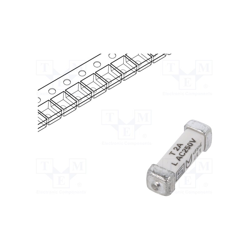 1 pcs x SCHURTER - 3403.0169.24 - Fuse: fuse, time-lag, 2A, 250VAC, 125VDC, SMD, ceramic, 3x10.1mm