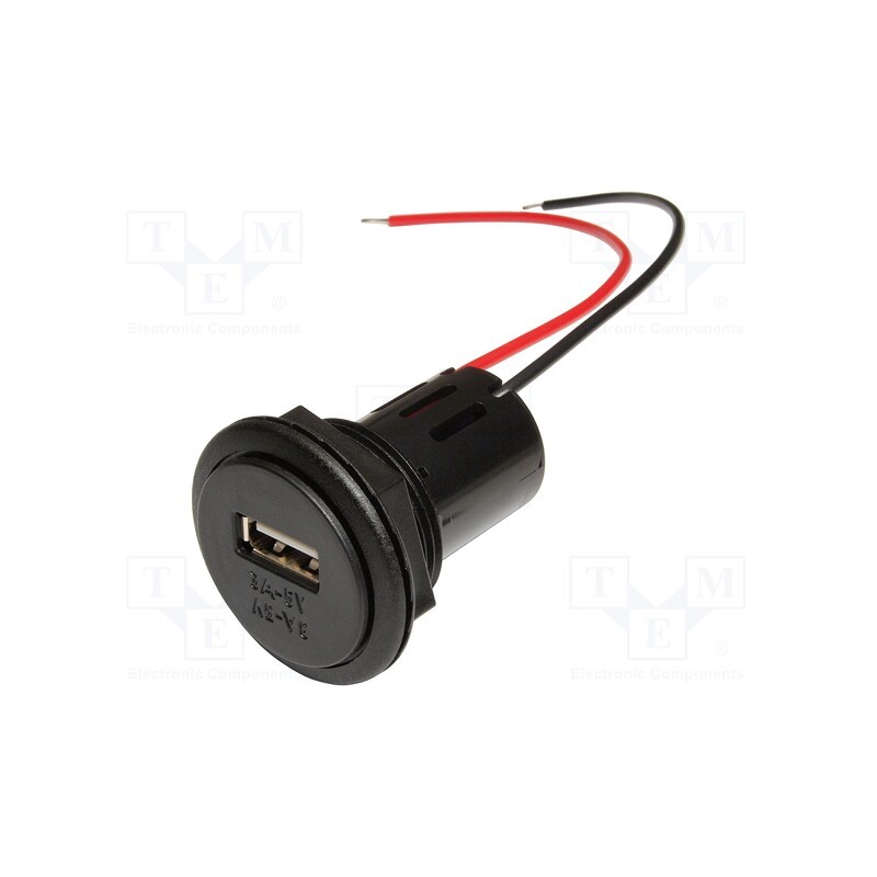 1 pcs x PRO CAR - 67331500 - USB power supply, USB A socket, Inom: 3A, Sup.volt: 12÷24VDC