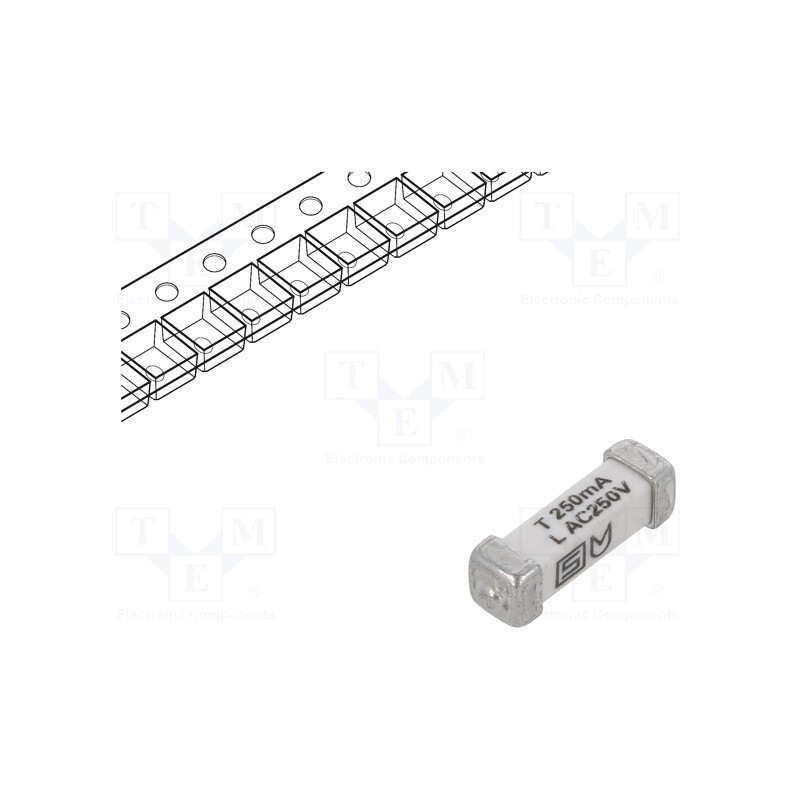 1 pcs x SCHURTER - 3403.0160.24 - Fuse: fuse, time-lag, 250mA, 250VAC, 125VDC, SMD, ceramic, 3x10.1mm