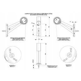 Red and white LED marker lamp on the arm