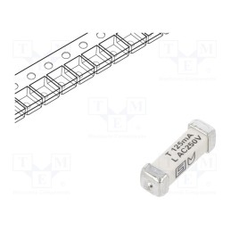 1 pcs x SCHURTER - 3403.0157.24 - Fuse: fuse, time-lag, 125mA, 250VAC, 125VDC, SMD, ceramic, 3x10.1mm