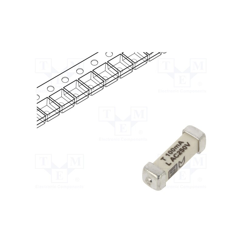 1 pcs x SCHURTER - 3403.0156.24 - Fuse: fuse, time-lag, 100mA, 250VAC, 125VDC, SMD, ceramic, 3x10.1mm