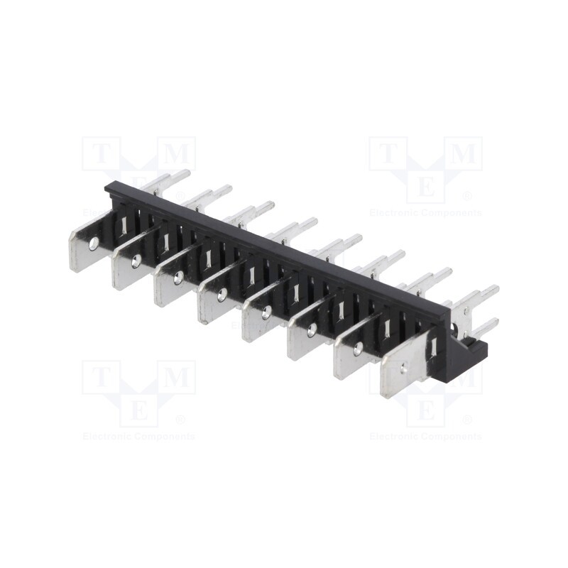 2 pcs x XINYA - XY256V-A(7.62)-8PIN - Terminal: spade terminal strip, 6.3mm, THT, 250V, straight, ways: 8
