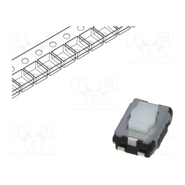 2 pcs x PANASONIC - EVQP2002W - Microswitch TACT, SPST, Pos: 2, 0.02A/15VDC, SMT, none, 2.5mm, white