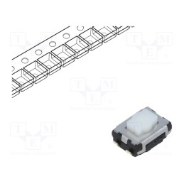 1 pcs x PANASONIC - EVQP2402W - Microswitch TACT, SPST, Pos: 2, 0.02A/15VDC, SMT, none, 2.5mm, white