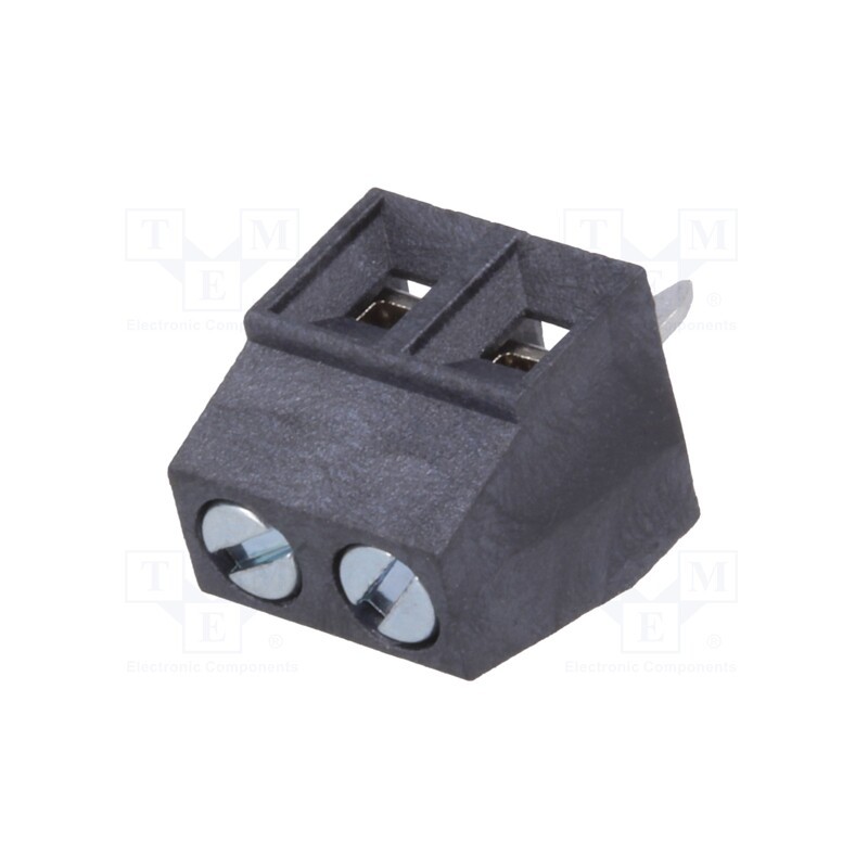 2 pcs x DEGSON ELECTRONICS - DG381-THR-3.81-02P-13-00AH - PCB terminal block, angled 90°, 3.81mm, ways: 2, on PCBs, 1mm2