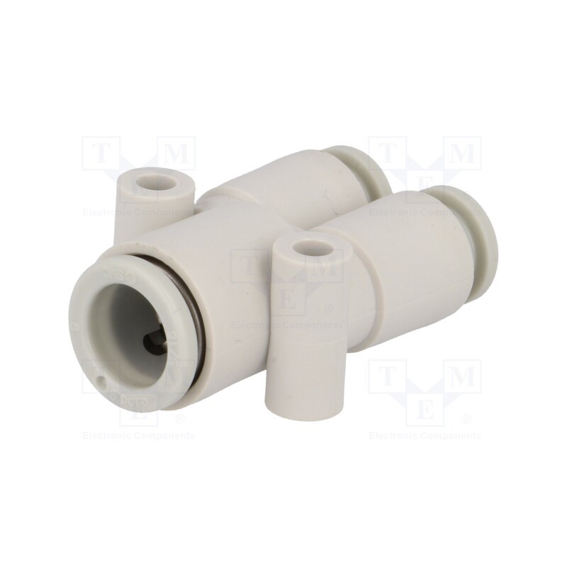1 pcs x SMC-KQ2U06-08A - Tee fitting, reductive,plug-in, -1÷10bar, polypropylene, Øin: 8mm