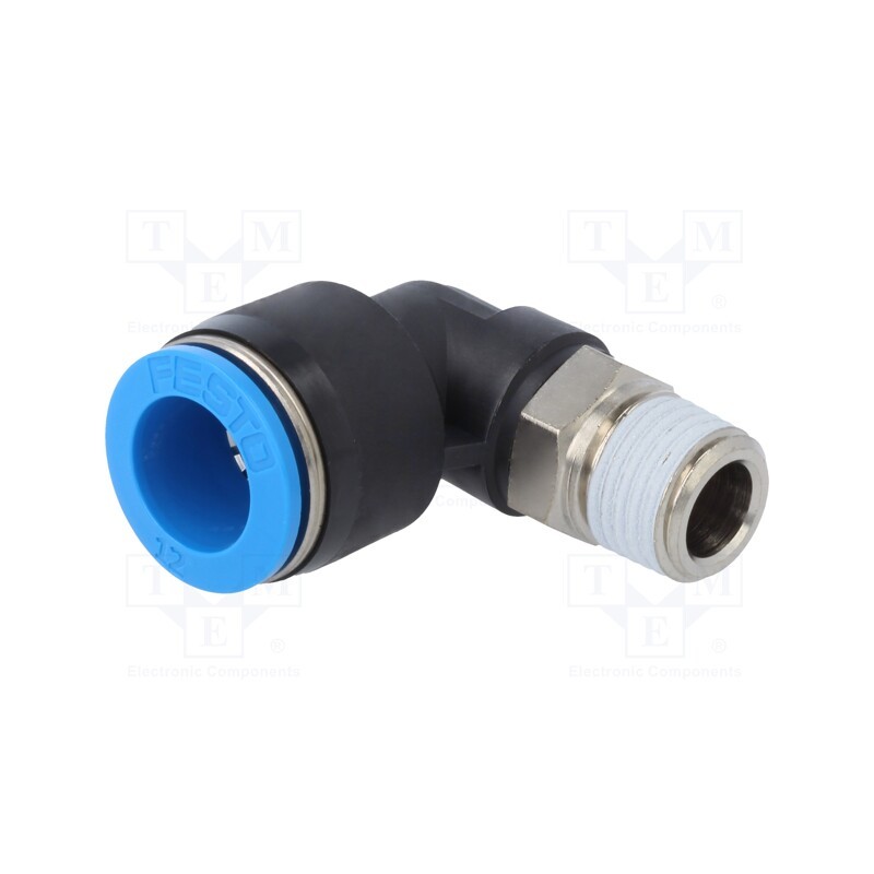 1 pcs x FESTO-164981 - Push-in fitting, angled 90°, -0.95÷6bar, Gasket: NBR rubber, QS
