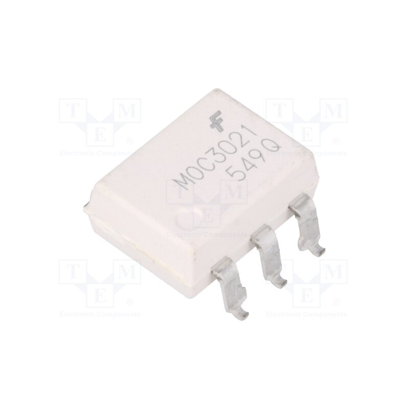 1 pcs x ONSEMI - MOC3021SM - Optotriac, 5.3kV, Uout: 400V, SMT6, Ch: 1, MOC302XM