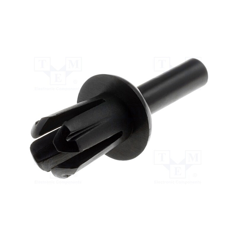 5 pcs x KSS WIRING - SR-0612K - Rivet, polyamide, Panel cutout diam: 6.2mm, black, UL94V-2