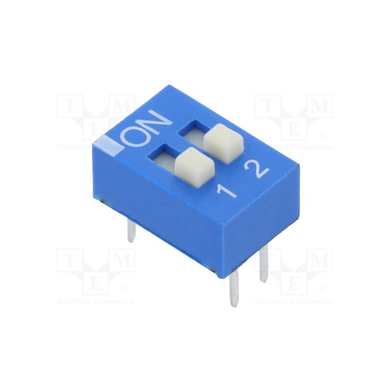2 pcs x ECE - EDS102SZ - Switch: DIP-SWITCH, Poles number: 2, OFF-ON, 0.025A/24VDC, Pos: 2