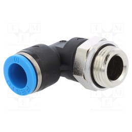 1 pcs x FESTO-186123 - Push-in fitting, angled 90°, -0.95÷6bar, Gasket: NBR rubber, QS