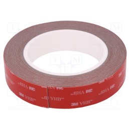 1 rol x 3M - 3M VHB GPH 110 25MMX5M - Tape: fixing, W: 25mm, L: 5m, Thk: 1100um, acrylic, grey, max.230°C
