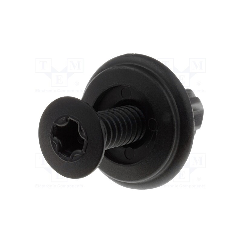 5 pcs x KSS WIRING - SR-611 - Rivet, polyamide, Panel cutout diam: 6mm, black, UL94V-2