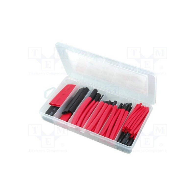 1 pcs x FIX&FASTEN - FIX-SHT-SET2 - Set of heat shrink sleeves, glued, 3: 1, 76mm, polyolefine, 80pcs.